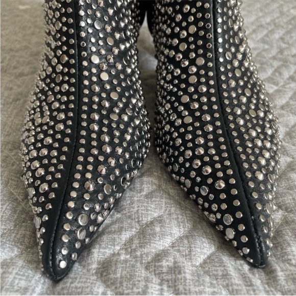 ZARA STUDDED HIGH HEEL ANKLE BOOTS size 6.5 - Picture 5 of 13